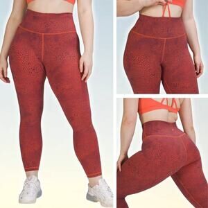 LULULEMON Wunder Train High-Rise Tight 25" Size 6 Crackle Glaze Vintage Orange